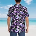 thumbnail image 4 of Disketp Pink purple rainbow flower butterfly Hawaiian Shirts for Men,Mens Casual Short Sleeve Button Down Shirts Beach Shirt,Small, 4 of 7