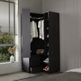 thumbnail image 2 of FM FURNITURE Thatcher Armoire- wardrobe, shoe storage, Open Storage and 2 - drawer, Wenge, 2 of 6