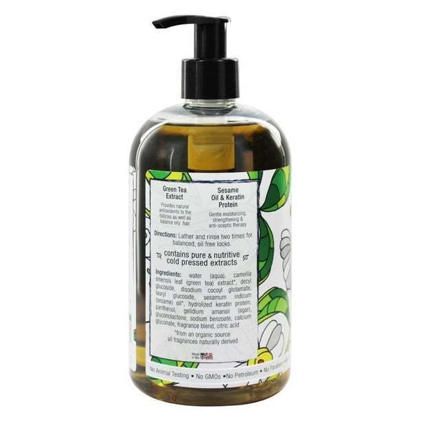 Pure Life Shampoo, Green Tea, 15 Fl Oz