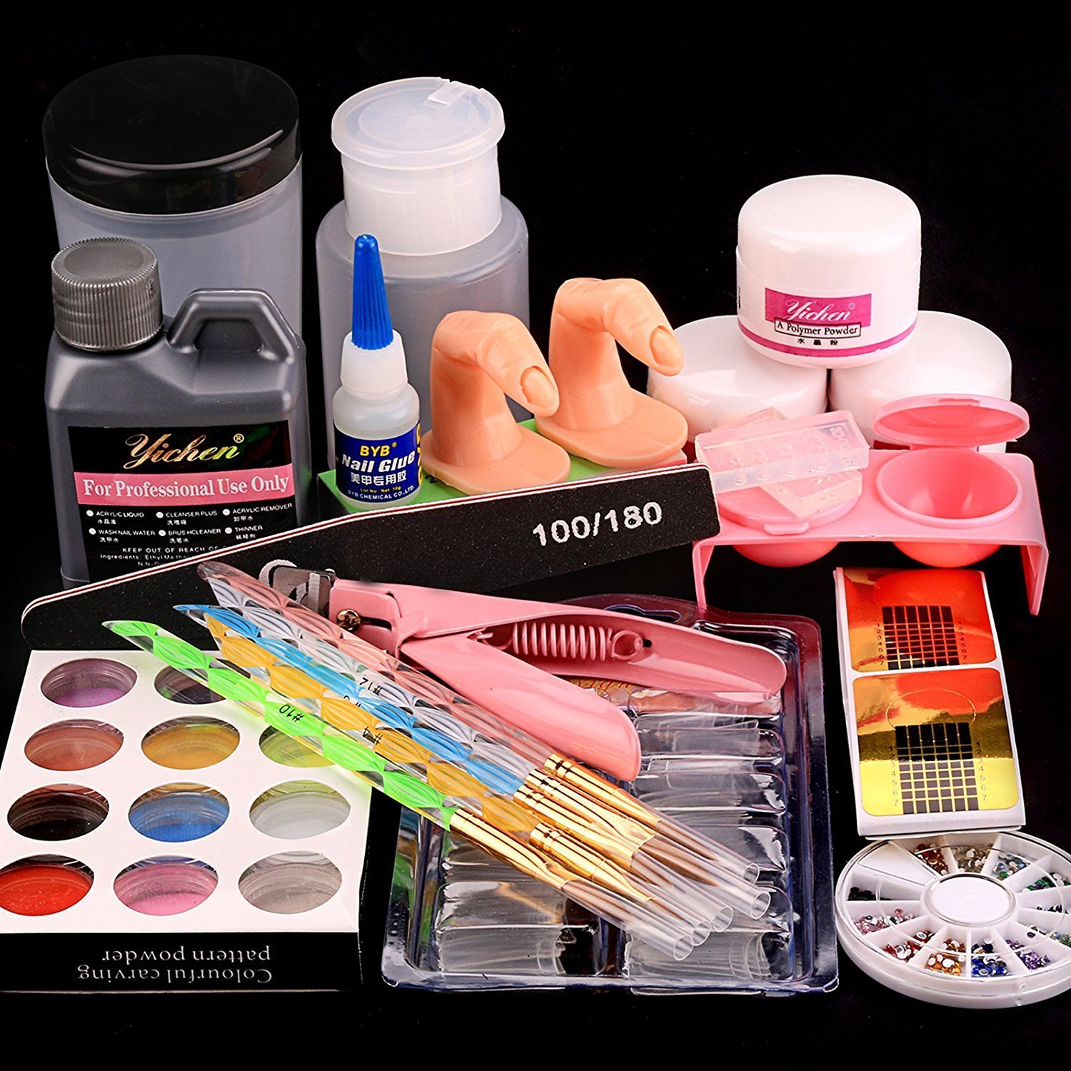 Baisidai Acrylic Liquid Powder Half French Nail Art Tips ...