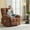 Linen | Brown, variant on Recliner Chair, Wide Rocker Chair, Rocking Chair with Massage and Heat,Heat Ergonomic Overstuffed Breathable Fabric Reclining Chair with 2 Side Pockets
