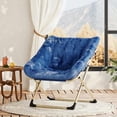 thumbnail image 4 of Yeshouse Sillón plegable extragrande y cómodo, con acento de piel sintética, para leer y relajarse, con estructura de metal, ideal para sala de estar, dormitorio y dormitorios, 4 of 6