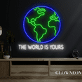 thumbnail image 3 of Glowneon The World Is Yours Neon Sign, Planet Led Sign, Wedding Decor, 3 of 4