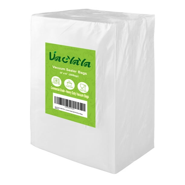 VacYaYa 6"x10" 200 Pint Size Vacuum Cleaners Sealer Bag for Food Saver