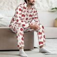 thumbnail image 7 of Naloa Strawberry Men’s Pajamas Set - Long Sleeve Button Down Sleep Shirt and Pajama Bottoms Sleepwear Set-XX-Large, 7 of 7