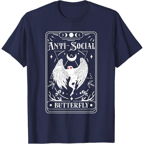 Velto Mothman Tarot Card Antisocial Butterfly Cryptid T-Shirt All Size S-5XL