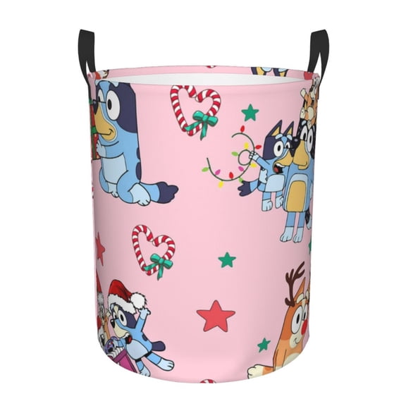 Johaoi Bluey Pattern Round Large Laundry Basket -Storage Basket - Toy Storage Basket, Perfect as Hamper, Kids Room Storage, and Toy Containment-Small