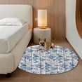 thumbnail image 2 of Coastal Nautical Round Area Rug 5Ft Washable Circle Rugs for Living Room Bedroom, Summer Ocean Corals Wooden Grain Blue Non-Slip Carpet Floor Mats Indoor Outdoor Carpet Runner Aesthetic Home Decor, 2 of 8