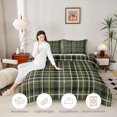 thumbnail image 3 of Manfei Modern Checkered Twin Comforter Sets,Minimalist Check Bedding Set,Green Black,Reversible,2 Pieces,1 Comforter and 1 Pillowcase,2 Pieces,1 Comforter and 1 Pillowcase, 3 of 7