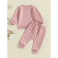 thumbnail image 6 of Hirigin Toddler Baby Girl Fall Clothes 6 12 18 Months 2T 3T Funny Letter Print Long Sleeve Crew Neck Sweatshirt Casual Pants Winter Outfit Set, 6 of 8