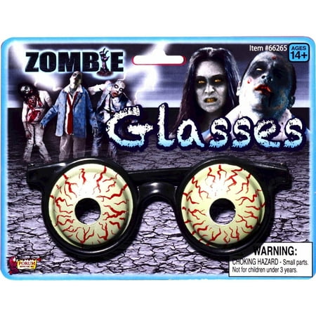 Zombie Bloodshot Eyes Glasses Eye 3-D Adult Costume Accessory Eyewear Halloween