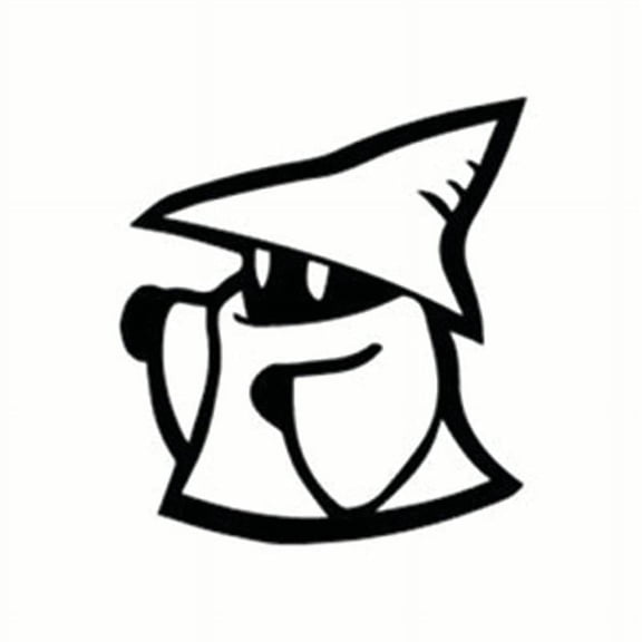 Black Mage Final Fantasy Decal | Black Vinyl Decal | 5.5-Inches