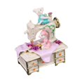 thumbnail image 4 of Caja de joyería de esmalte, estatua decorativa, decoración, artesanía, metal, regalo de cumpleaños, oso, máquina de coser, figura, adorno de mesa, 4 of 8