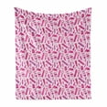 thumbnail image 1 of Baby Pink Soft Flannel Fleece Blanket, Makeup Elements and Comb Pattern in Magenta Pink and Purple Tones, Cozy Plush for Indoor and Outdoor Use, 50" x 70", Baby Pink and Multicolor, by Ambesonne, 1 of 6