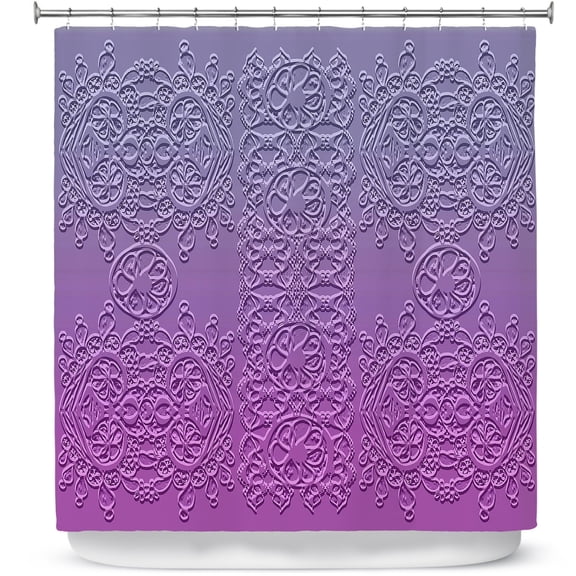 Shower Curtains 70" x 84" from DiaNoche Designs by Susie Kunzelman - Grandmas Lace Smokey Grape