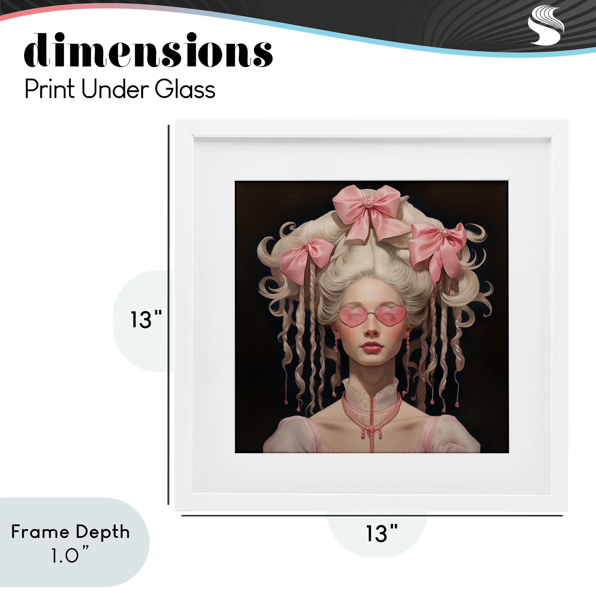 Stupell Industries Rococo Woman Opulent Ribbons White Framed Print Under Glass, design by Grotto Studios