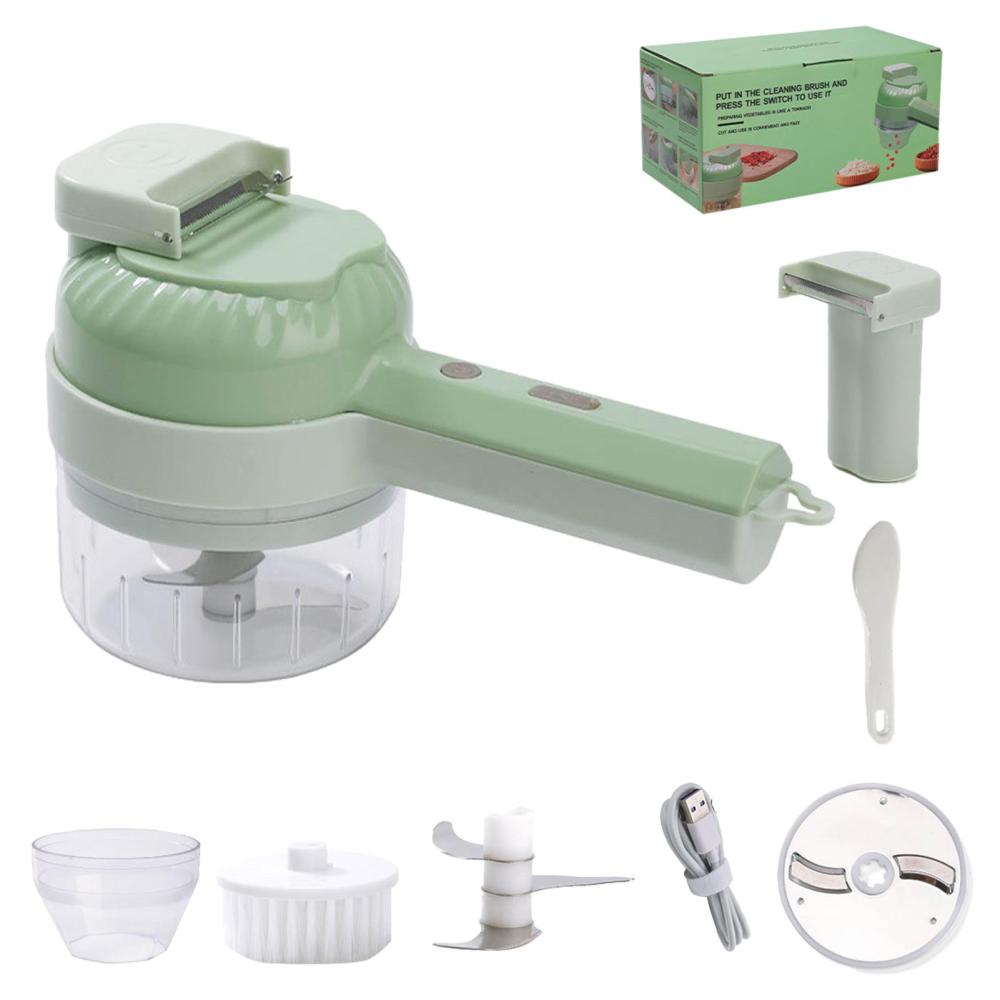 Vegetable Cutter Handheld 4 in 1 Handheld Electric Vegetable Cutter