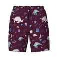thumbnail image 4 of Lsque Mens Swim Trunks Space Dinosaur Pattern - Bathing Suit Compression Liner - Beach Swim Shorts Swimwear - (S-3XL) - Stretch Quick Dry -3X-Large, 4 of 9