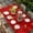 Red, variant on Christmas Green Table Cloths for 3 Foot Rectangle Tables, Yellow Reindeer Xmas Pine Trees Winter Patio Waterproof Elastic Fitted Tablecloths, Washable Rectangular Table Cover for Camping