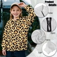 thumbnail image 6 of Uorisanigo Oversized Girls Half Zip Pullover Sweatshirt Kids Yellow Leopard Print Long Sleeve Pullover Top Fall Fashion Girls Crop Sweatshirt Jackets Athletic Tops Outerwear, 6 of 7