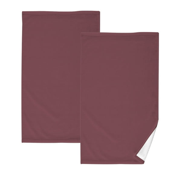 Ryvnso Dark Red Cotton Hand Towels Sets Face Towel 2 PCs Bathroom Decorative