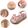 thumbnail image 6 of Mepaouo Baby Toddler Infant Girls Sandals Open Toe Bow Leather Summer Flat Shoes Cork Footbed Slides, 6 of 8
