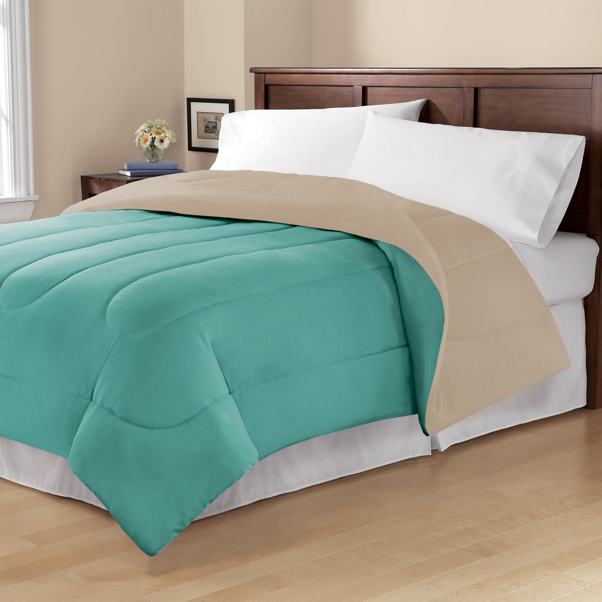 Mainstays Twin or Twin XL Solid Reversible Comforter, 1 ...