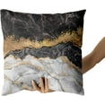thumbnail image 2 of Black Gold Marble Throw Pillow Covers 18x18 Inch Set of 2 Abstract Marble Pillows Cases, Modern Turquoise Pillow Case Covers Soft Cushion Cover Great Gifts for Bed Couch Sofa Living Room Decor, 2 of 6