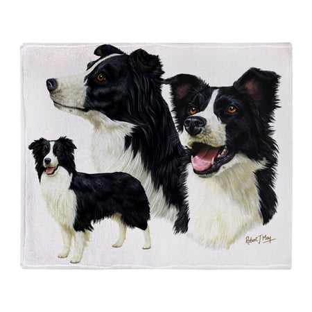 Collie Embroidered Fleece - CafePress - Border Collie Multi - Soft Fleece Throw Blanket, 50