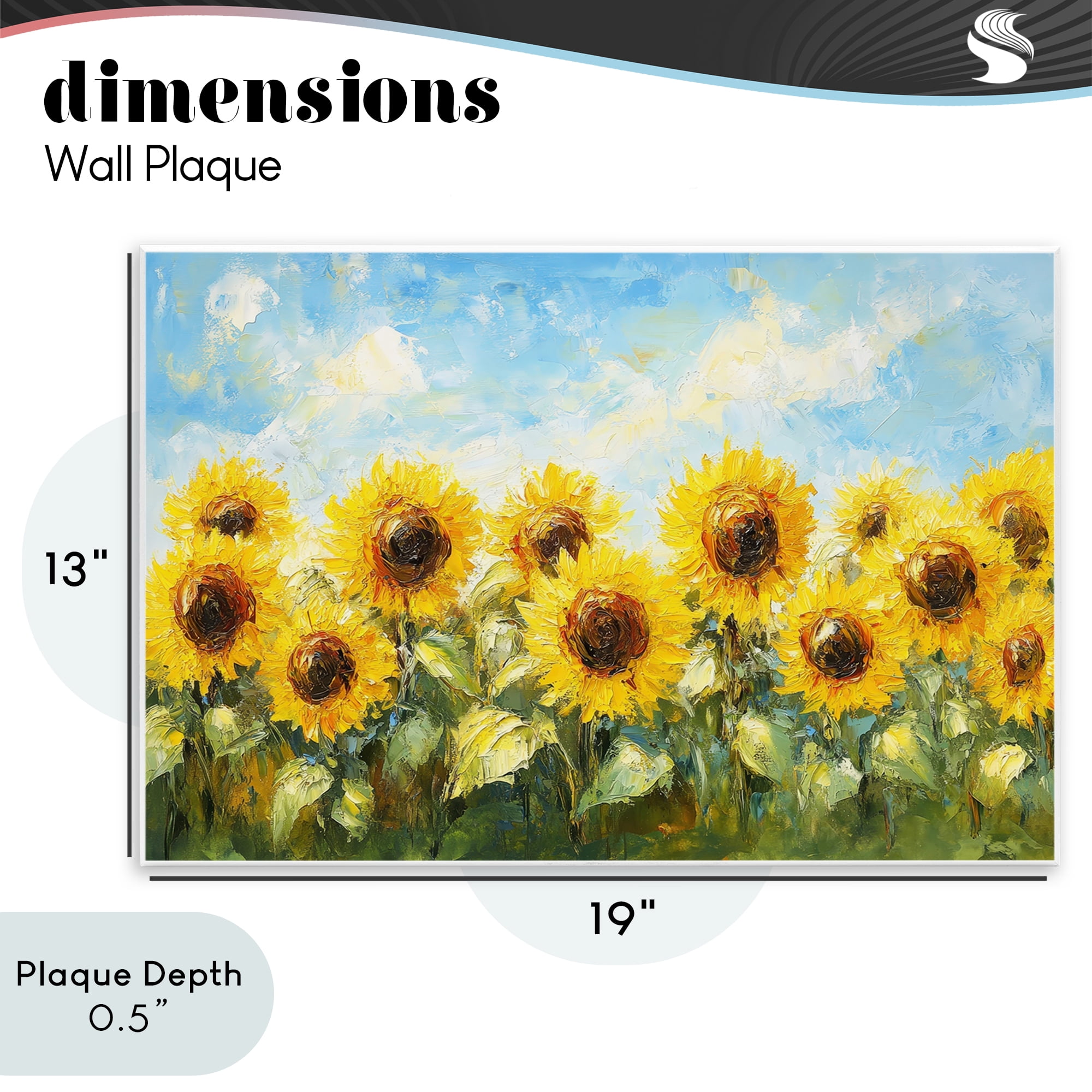 Stupell Industries Impressionist Sunflowers Horizon Wall Plaque Art, design by Petal Prints Design