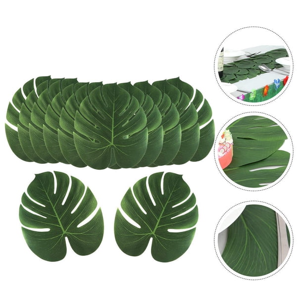 Moluckfu 12Ud Manteles Para Con Hojas De Monstera Artificiales De Poliéster Para Natural Y Tropical