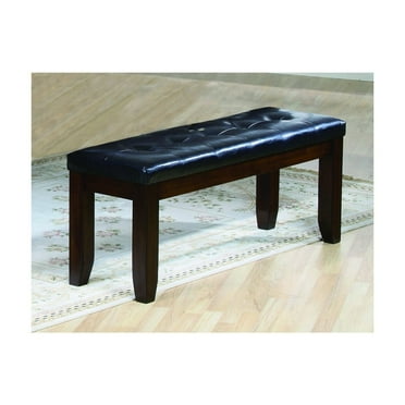 Impressive leather Tufted Upholstered Bench In Brown And Black
