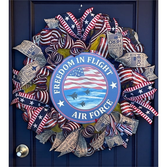 Air Force Wreath, Military Decor, Patriotic, Veteran Gift
