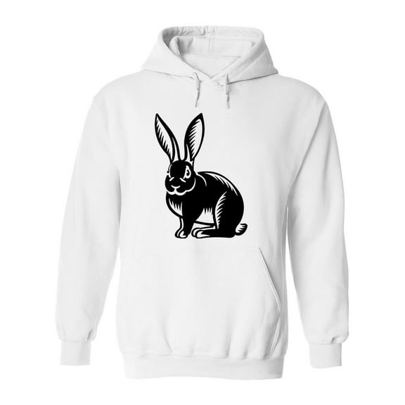 Rabbit Ink Drawing Hoodie Men -Image by Shutterstock, Male Small