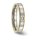 thumbnail image 5 of Chisel Titanium Polished Yellow IP-plated with CZ 5mm Grooved Comfort Fit Band, 5 of 8