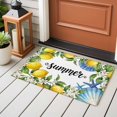 thumbnail image 5 of Summer Lemon Washable Small Entryway Area Rugs 2'x3', Watercolor Oceans Blue Shells Starfish Flower Farmhouse Low Pile Throw Rug Non-Slip Sturdy Edge Binding Carpet for Front Door Floor Room Entry, 5 of 9