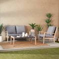 thumbnail image 2 of DecMode Wood Outdoor Sofa with Cushions - Dark Gray, 2 of 11
