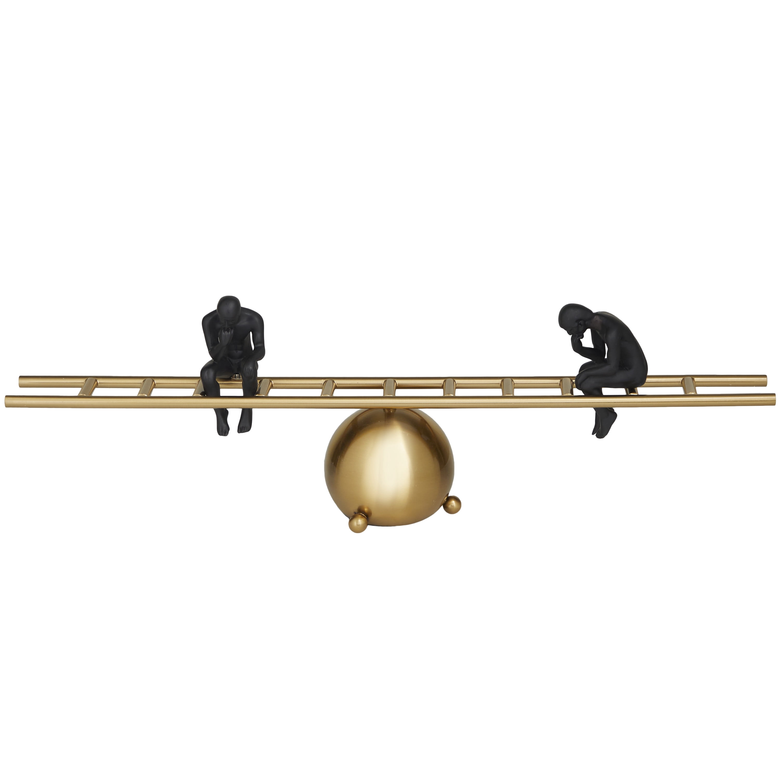 DecMode 5"W, 8"H Metal Modern Abstract Sculpture, Gold, 1-Piece