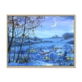 thumbnail image 3 of Designart Art Mural Cadre Flottant Village d'Hiver à Noël Cabane & Lodge, 3 of 4