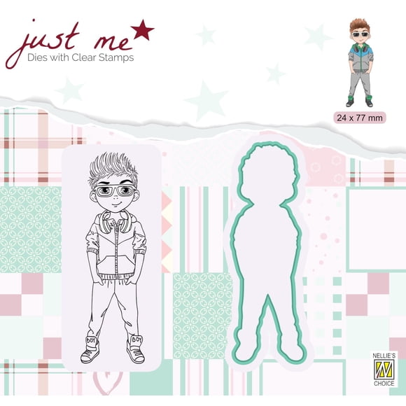 Just Me Stamp & Die Set Teenage Boy