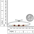 thumbnail image 5 of Gem Stone King 925 Silver and 10K Yellow Gold Red Garnet and Lab Grown Diamond Bracelet for Women | 2.07 Cttw | Gemstone January Birthstone | Oval 7X5MM | Fully Adjustable 9", 5 of 5