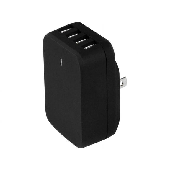 StarTech Travel 4 Port USB Wall Charger with International Power Adapter (USB4PACBK)