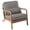 Light Gray, variant on Hassch Corduroy Accent Chair in Olive Green, Modern Low-Arm Upholstered Armchair with Thick Cushion & Lumbar Pillow, Comfortable Lounge Chair for Living Room, Bedroom & Small Spaces