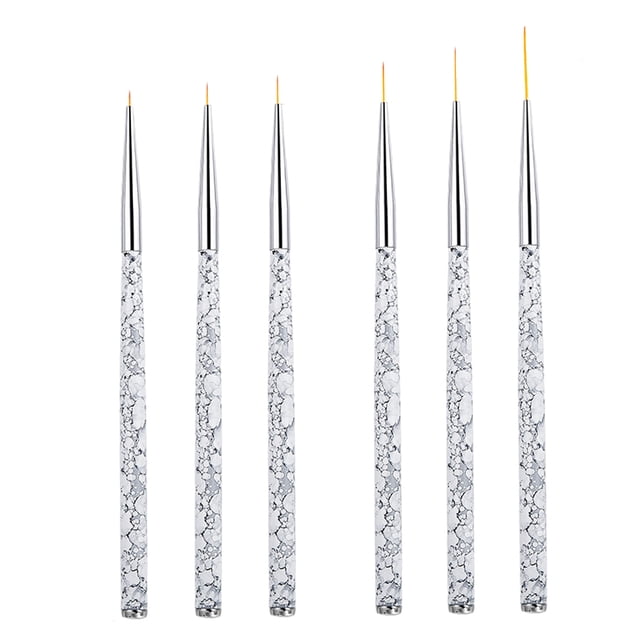 Pincel para delineador de uñas, pinceles para uñas acrílicas con pintura en gel UV, pinceles para rayas para trazos cortos