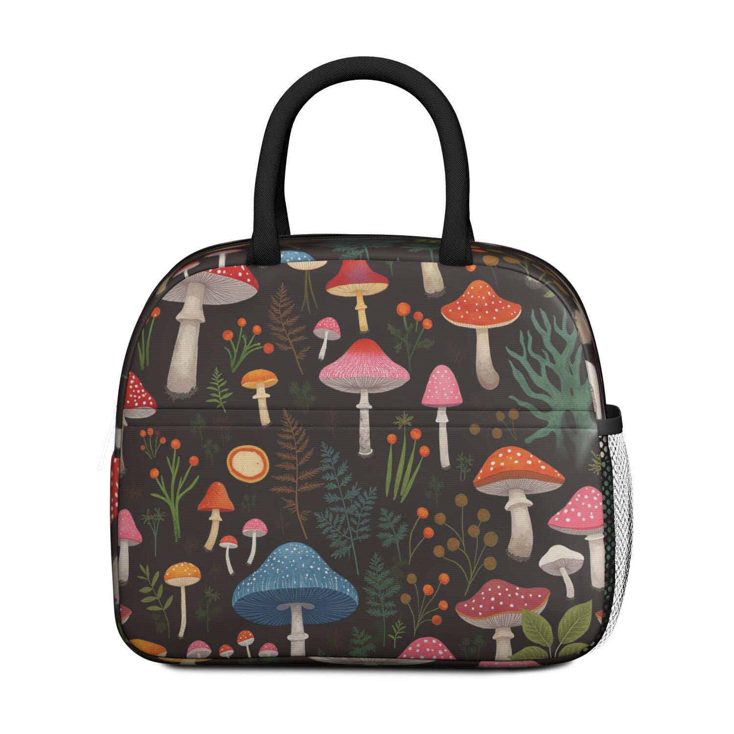 Lunch Bag Women,Lunch Box for Women Adult Men,Small Leakproof Mushroom Lunch Tote Beach Picnic Cooler Tote Bag for Work Office Picnic