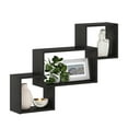 thumbnail image 2 of Furinno Rossi Interweave Wall Mount Floating Decorative Shelf, Set of 3, Espresso, 2 of 6