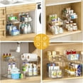 thumbnail image 3 of Delamu 4 Pack Bathroom Organizers and Storage, 2 Tier Clear Under Sink Organizer, Pull Out Medicine Cabinet Organizer, 3 of 7