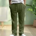 thumbnail image 2 of LIaqionyy Men's Corduroy Pants Straight Leg Casual Loose Drawstring Elastic Waist Fall Winter Clothes with Pockets, 2 of 8