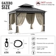 thumbnail image 2 of Pakunoda 4 Panel 10' X 6.5' Outdoor Curtains for 10' X 10' Gazebo, Waterproof Outdoor Privacy Curtain Panel set of 4, Cream(Curtain Only), 2 of 8