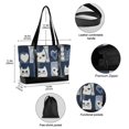 thumbnail image 2 of FORMRS Canvas Laptop Tote Bag for Women with 15.6" Computer Compartments Shoulder Handbag, Blue Cats and Hearts, 2 of 7
